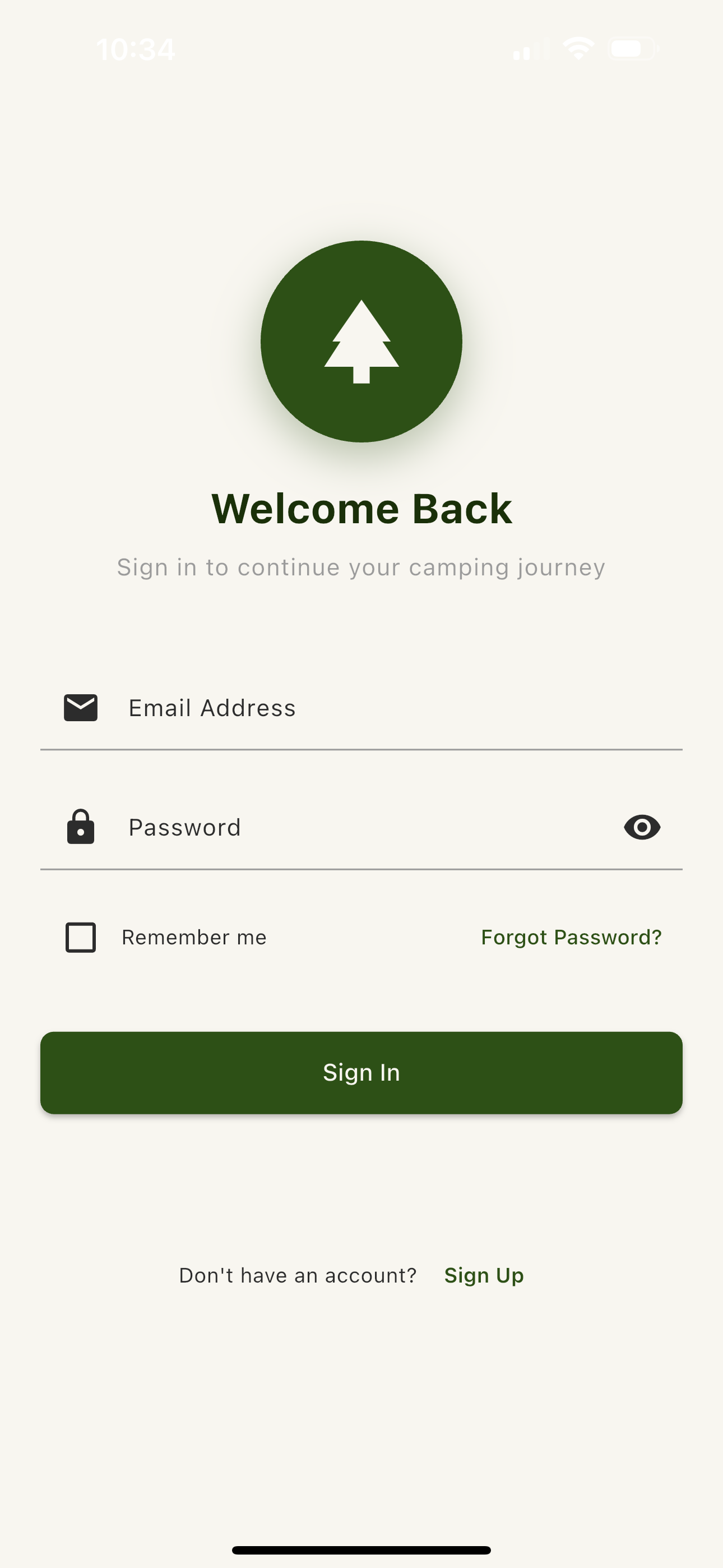 Camply App - Interface